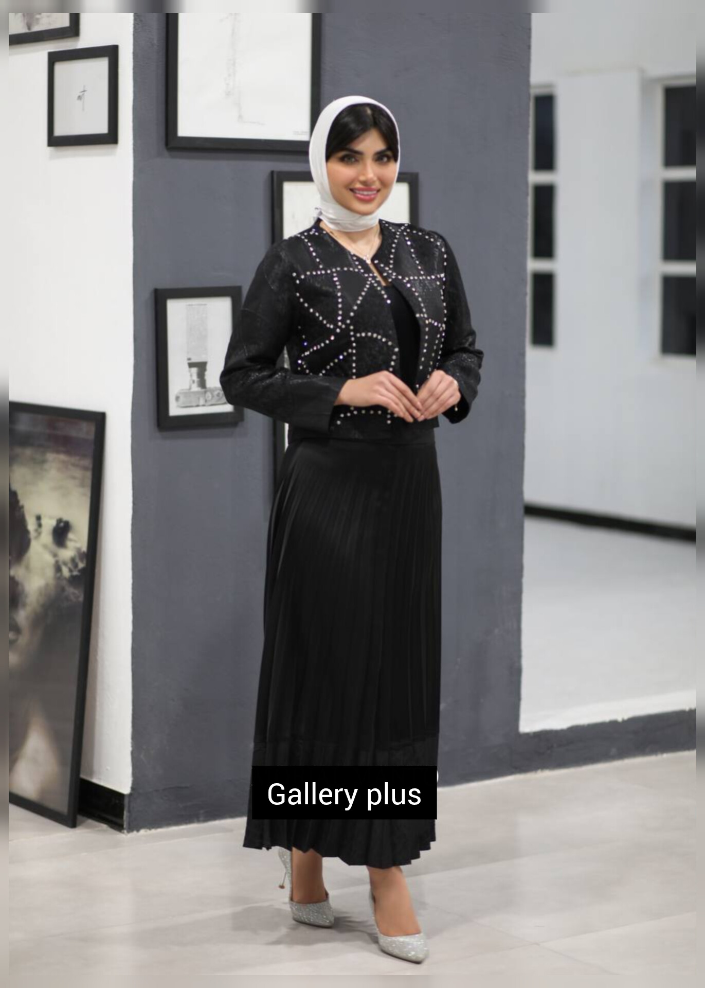 کت و دامن مجلسی زنانه بالاتنه کار شده رنگ مشکی سایز ۱ ۲ ۳