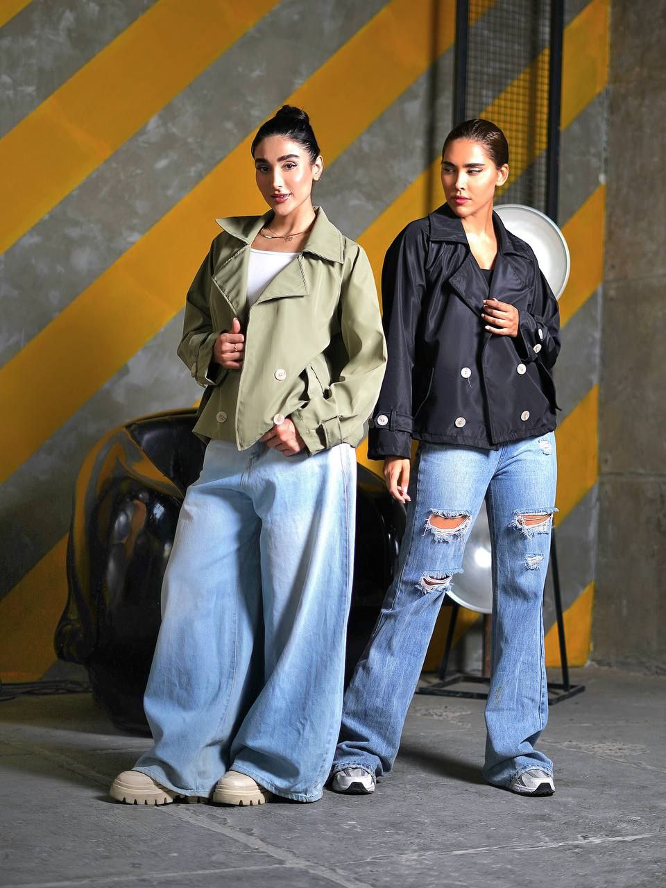 ترنج کت کوتاه زنانه اسپرت جنس سانتانا فری سایز