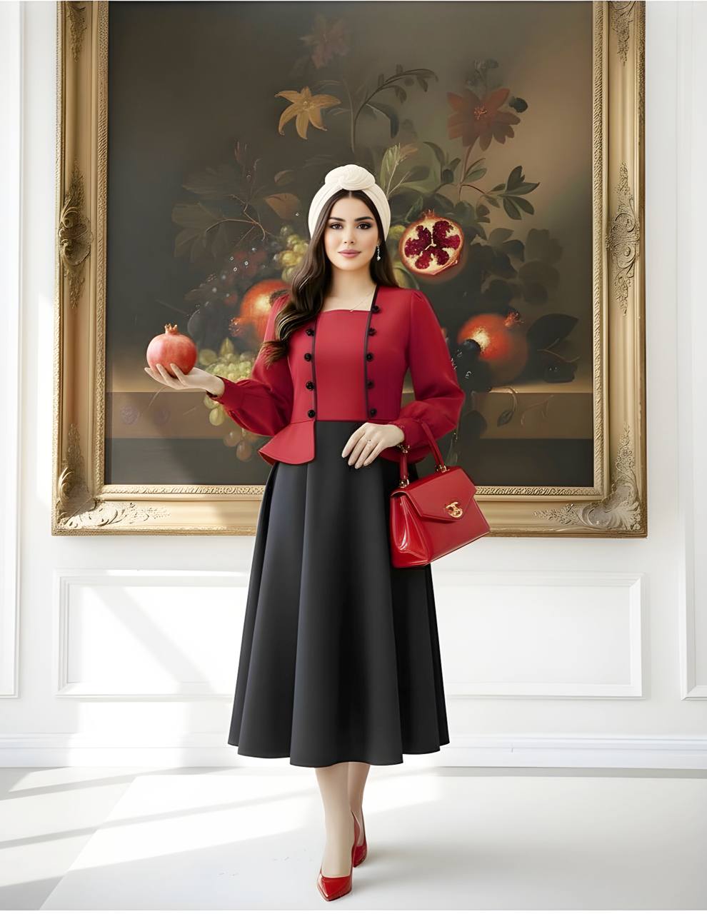 پیراهن زرین با رنگ‌بندی جذاب